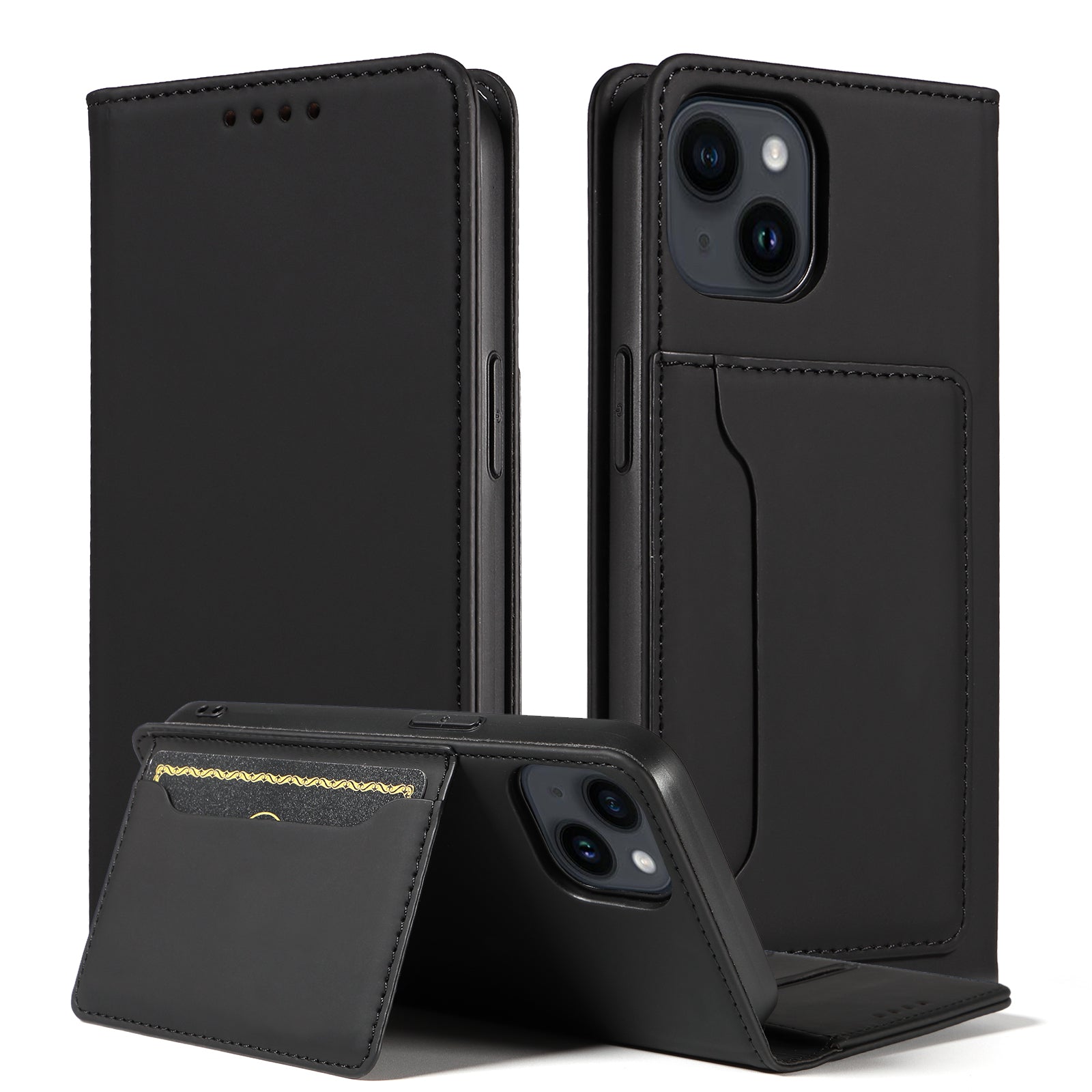 Pouzdro na telefon proti pádu pro iPhone 14 Plus Peněženka s magnetickým pouzdrem z PU kůže šetrné k pokožce Pouzdro na telefon proti pádu pro iPhone 14 Plus Peněženka s magnetickým pouzdrem z PU kůže šetrné k pokožce